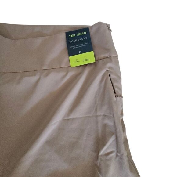 TEK GEAR Women's Woven Golf Skort 2XL Linden Wood Tan Activewear Relaxed Fit NOS - Picture 2 of 10